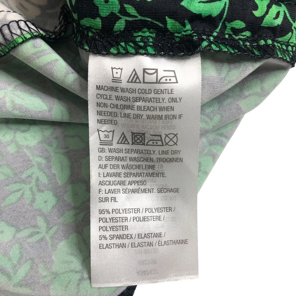 Linea by Louis Dell'Olio Top Large Floral Ruched Sleeve Liquid Knit Artsy Boho